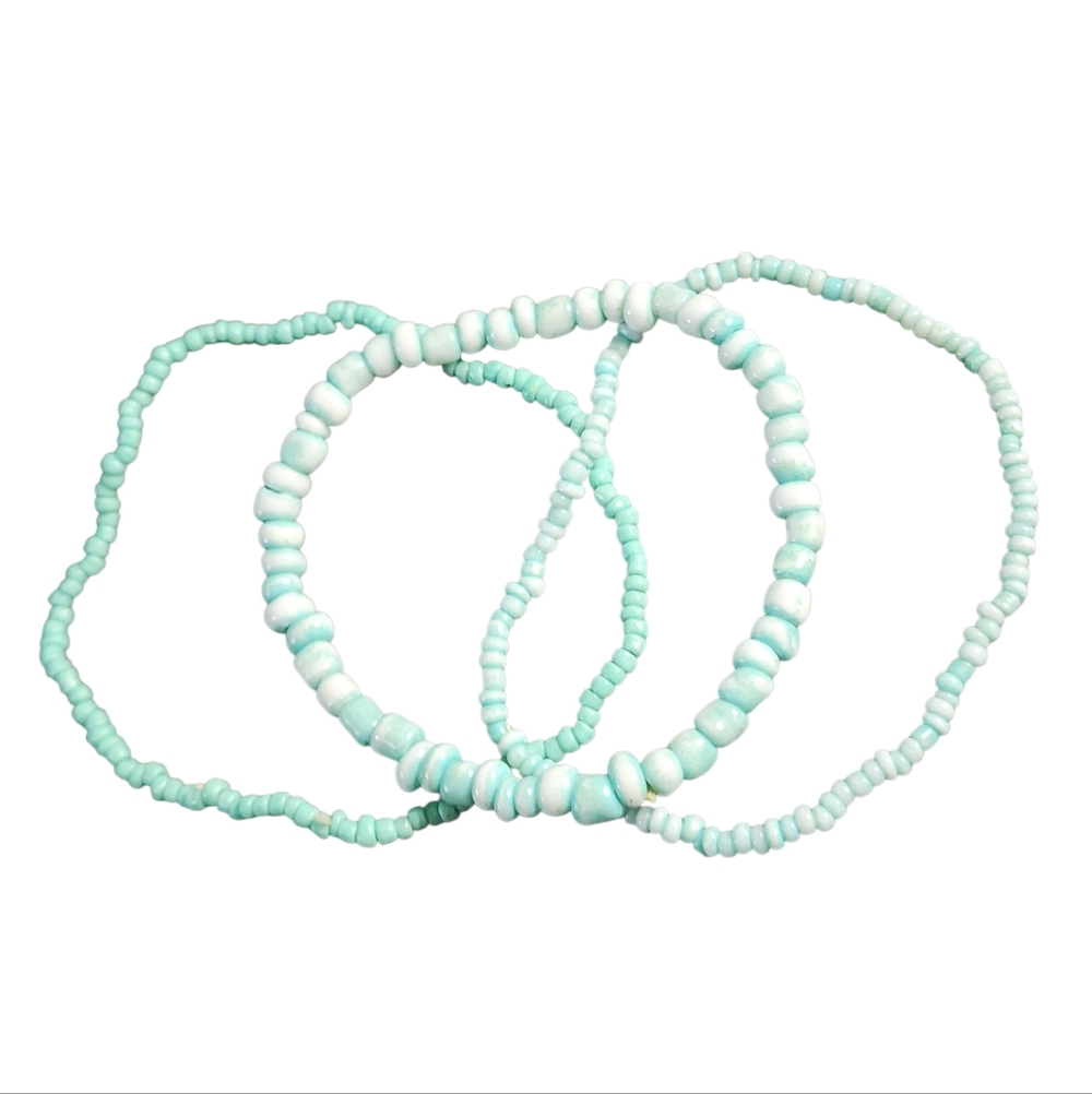 Mint Green Beaded Stretch Bracelets